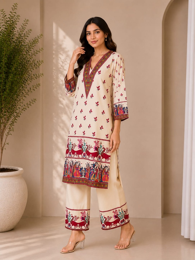 Women's Premium Rayon Ethnic Print Co-Ord Set