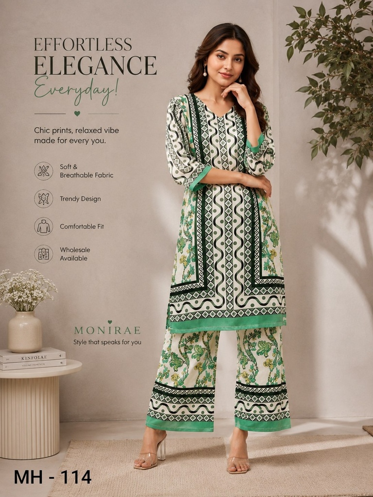 Premium Gajji Satin Abstract Floral Printed Co-Ord Set for Women