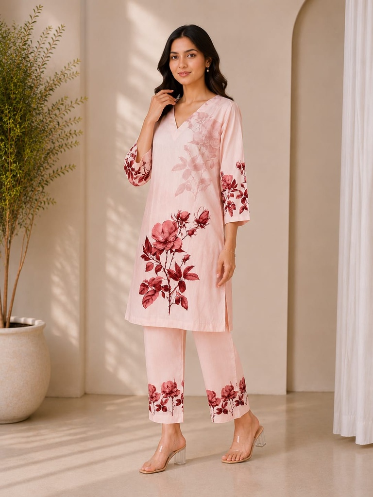 Premium Rayon Floral Printed Co-Ord Set for Women