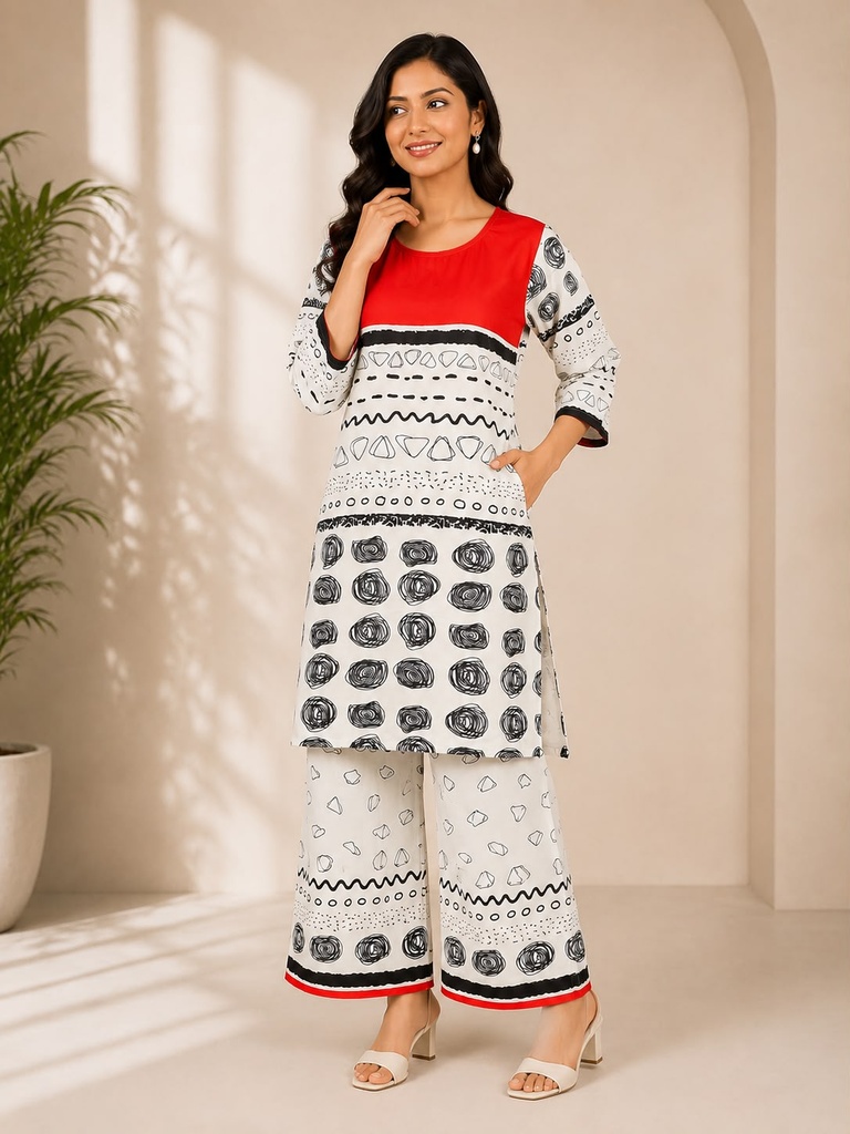 Premium Rayon Abstract Printed Co-Ord Set