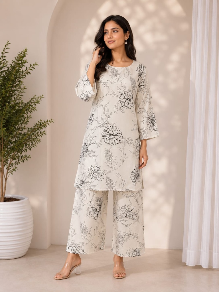 Premium Rayon Floral Printed Co-Ord Set for Women