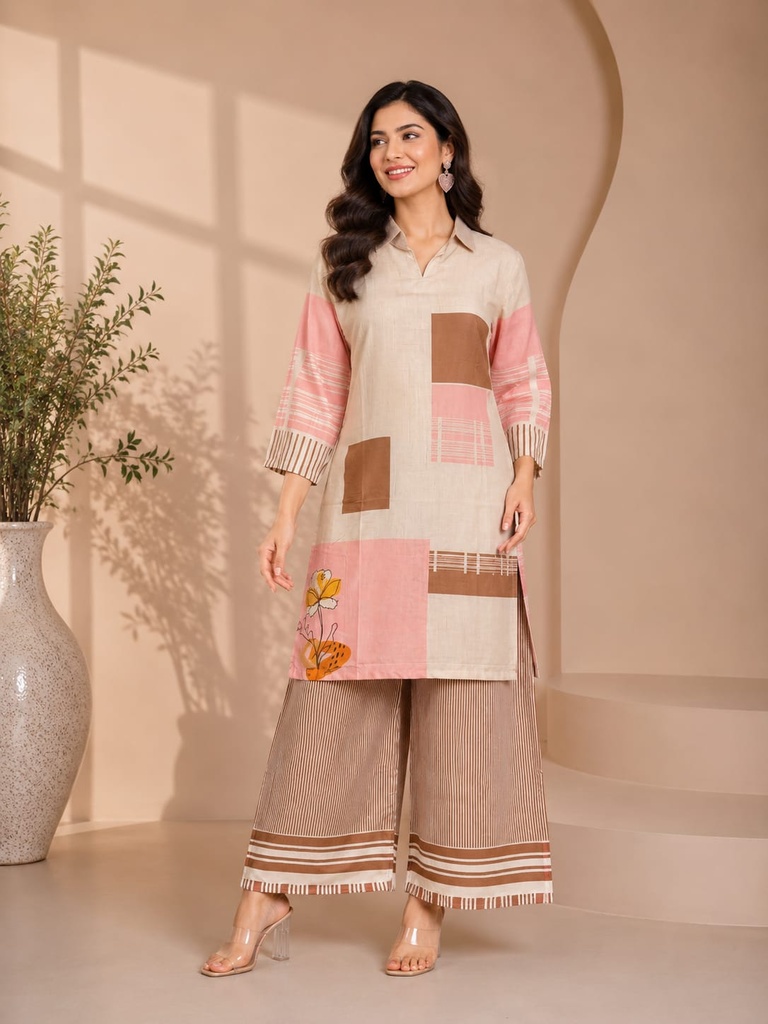 Premium Rayon Abstract Printed Co-Ord Set for Women