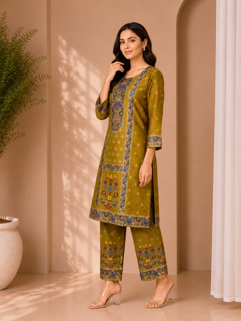 Premium Rayon Ethnic Printed Co-Ord Set