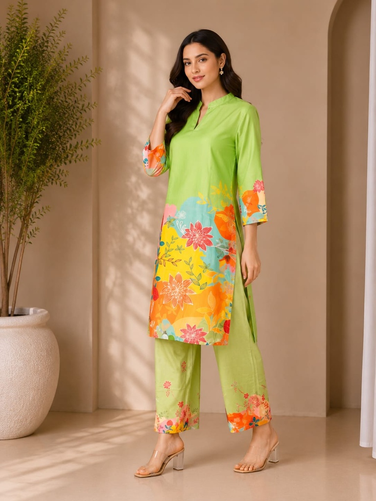 Premium Rayon Floral Printed Co-Ord Set for Women