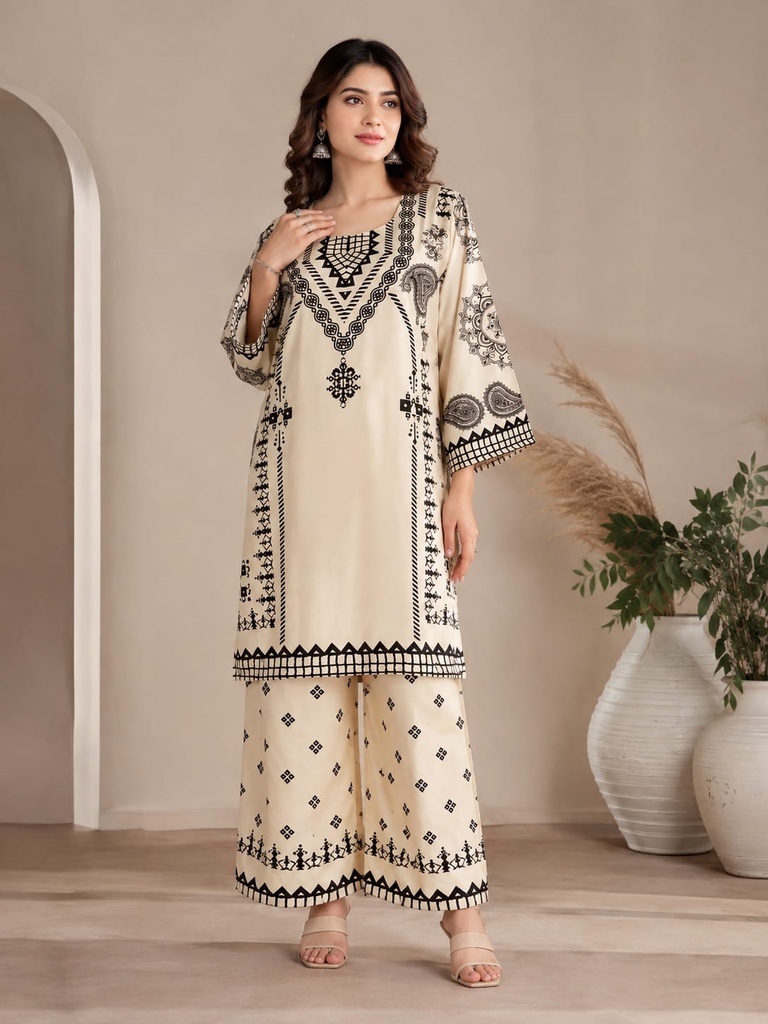 Ivory Noir Premium Rayon Cordset