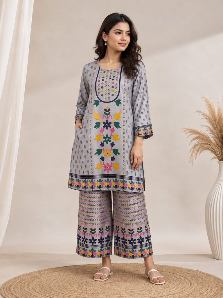 Rainbow Bloom Premium Rayon Cordset